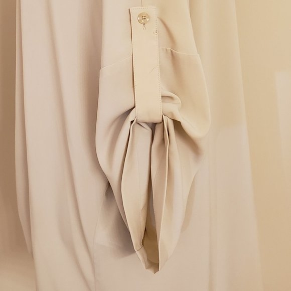 Chico's sheer beige dolman tunic with tie front - Picture 8 of 8